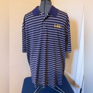 LSU Men’s Purple & White Striped Polo